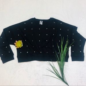 KTOO black studded crop top